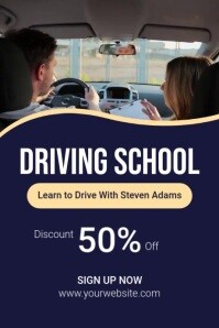 Purple Professional Driving School Poster template