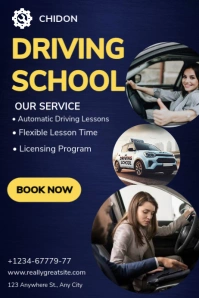 Purple Professional Driving School Poster template