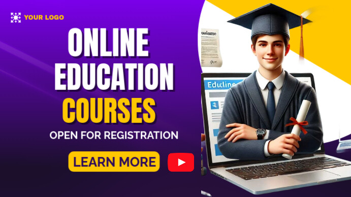 Purple Professional Education Youtube Thumbnail template