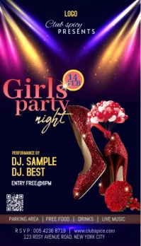 Purple Professional Elegance Night Party Celebration Poster  Business Card template