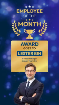 Purple Professional Employee of the Month Instagram Story Video template