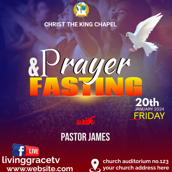 Purple Professional Fasting And Prayer Instag Template | PosterMyWall
