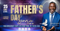 Purple Professional Father's Day Church Service Facebook Shared Image Video template