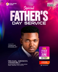 紫色 Father's Day Service Instagram Portrait Template