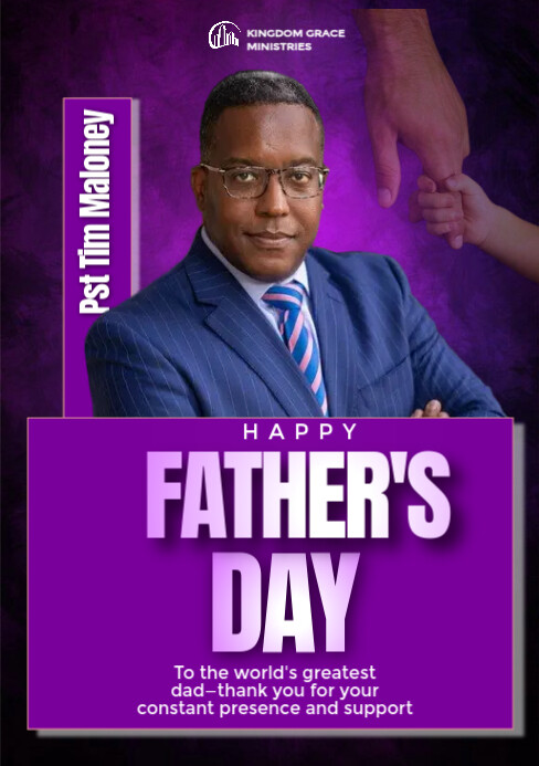 Purple Professional Father's Day  A5 template