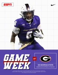Purple Professional Football Gameday Flyer (us Letter) template