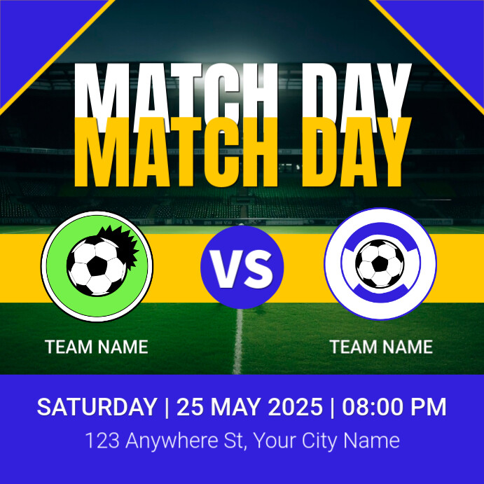 Purple Professional Football Match Day Instagram Post template