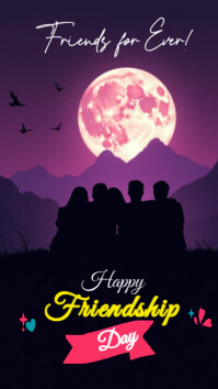Purple Professional Friendship Day Digital Display (9:16) template