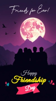 Purple Professional Friendship Day Digital Display (9:16) template