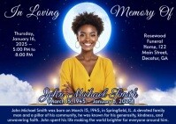 Purple Professional Funeral Flyer Postcard Carte postale template