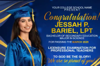 Paars Graduation Announcement Banner 4' × 6' Template