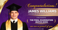 Purple Professional Graduation Announcement Facebook Shared Image template