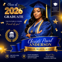 Purple Professional Graduation Announcement Instagram Post template