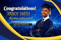 Purple Professional Graduation Ceremony Video Banner 4' × 6' template