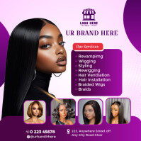Purple Professional Hair Salon Flyer  Instagram Post template