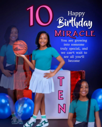 Purple Birthday Celebration Instagram Portrait Template