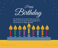 Purple Professional Happy Birthday Templates Mittelgroßes Rechteck