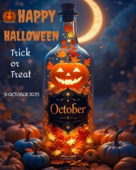 Halloween party Instagram Portrait template