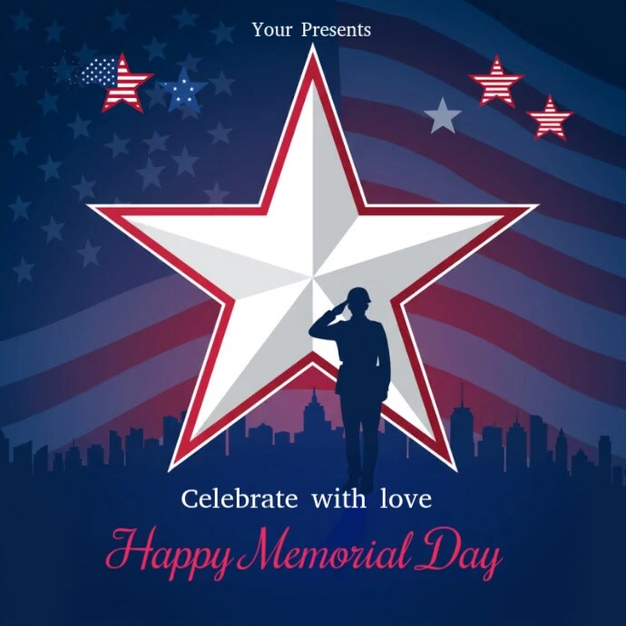 Purple Professional Happy Memorial Day Instagram Post template