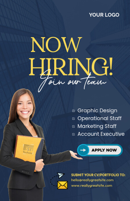 Purple Professional Hiring Half Page Wide Meia página larga template