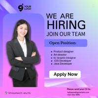 Purple Professional Hiring Instagram Post template