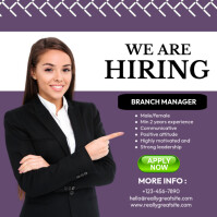 Purple Professional Hiring Instagram Post template