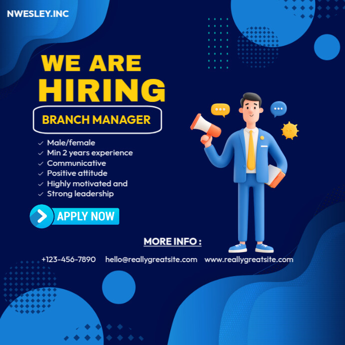 Purple Professional Hiring Square (1:1) Template | PosterMyWall