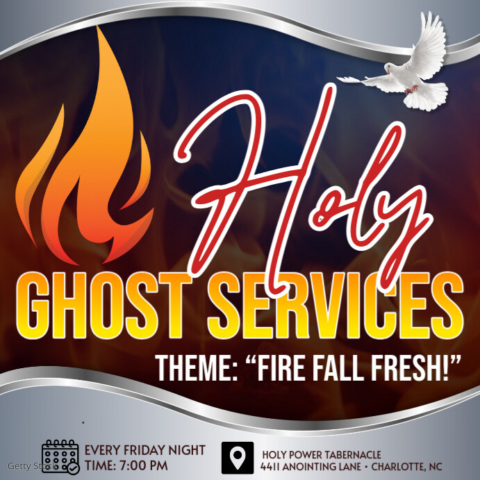 Purple Professional  Holy Ghost Services Instagram Post template