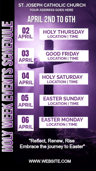 Holy Week Professional Purple Professional Holy Week Events Instagram Story Template ...