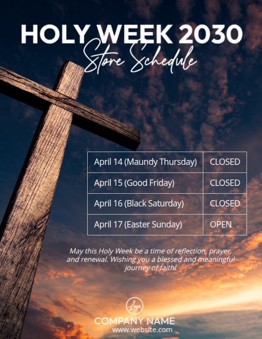 Purple Professional Holy Week Schedule Flyer Template | PosterMyWall
