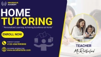 Purple Professional Home Tutoring Business Ca Visitkort template