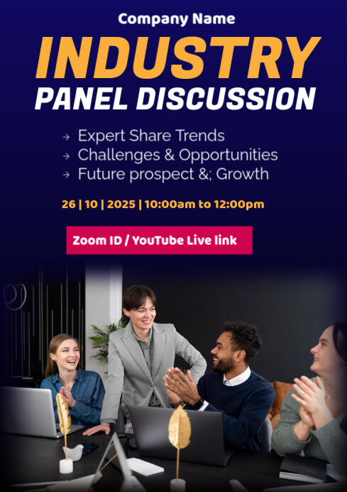 Purple Professional Industry Panel Discussion  A1 template