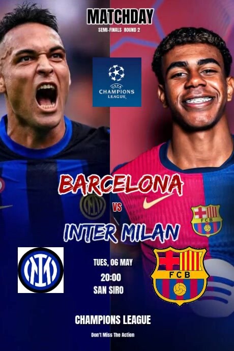 Purple Professional Inter Milan Vs Barcelona Ucl Semifinals 2nd Leg ...