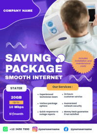 Biały Internet Service Promotion A5 Template