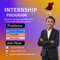 Purple Professional Internship Templates Instagram Post