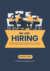 Purple Professional Job Hiring Post A4 template