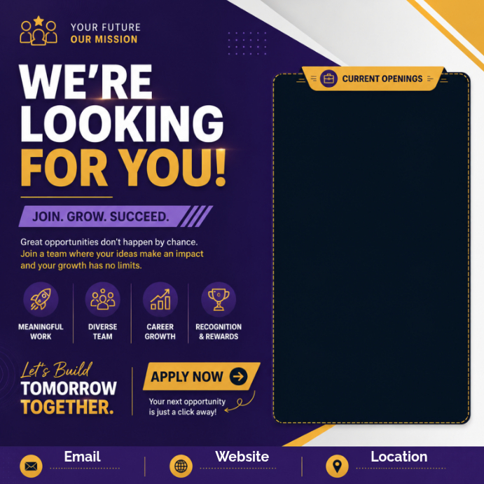 Job Recruitment Instagram Ad Template | PosterMyWall