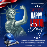Purple Professional Labor Day Celebration Instagram Post Iphosti le-Instagram template