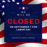 Purple Labor Day Closure Announcement Post Instagram Template