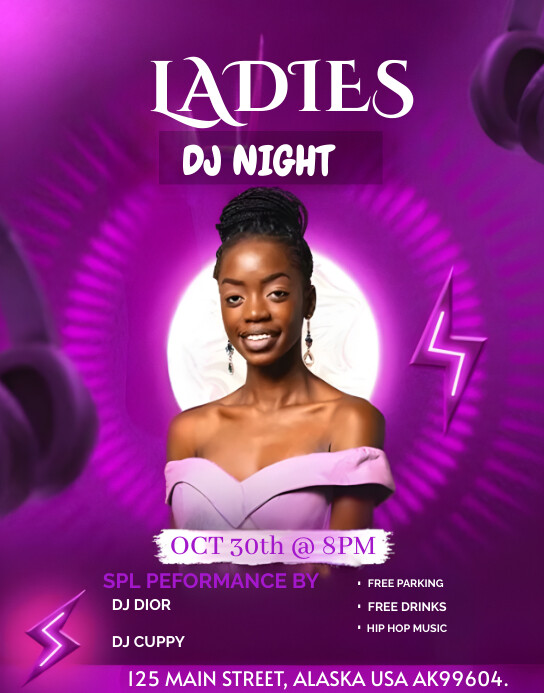 Purple Professional Ladies Night Club Invite Template | PosterMyWall