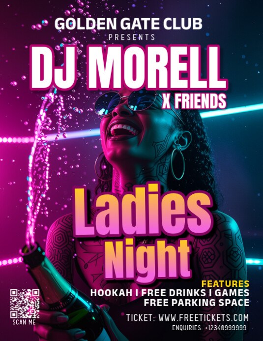 Purple Professional Ladies Party Flyer (us Letter) Pamflet (VSA Brief) template