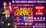 Purple Professional Live Sunday Service Us Le template