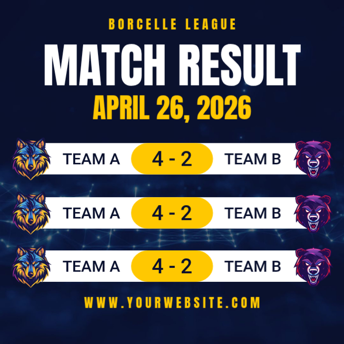 Modèle Purple Professional Match Result Announcement Instagram Post ...