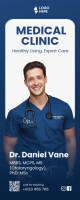 Purple Professional Medical Clinic Doctor Standee Design Template Roll Up Banner 2' × 5'