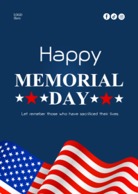 Purple Professional Memorial Day Celebration A6 template