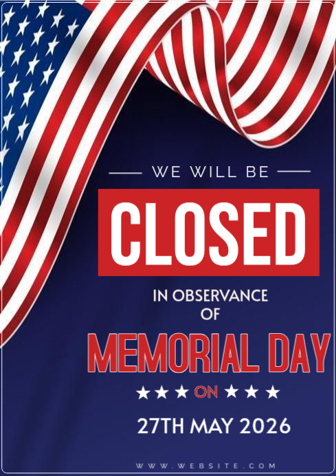 Memorial Day Closure Posters Template | PosterMyWall