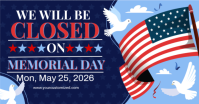 Purple Professional Memorial Day Closure Notice Facebook Shared Image template