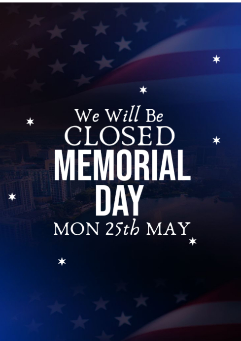Plantilla de Memorial Day Closure Notice A4 | PosterMyWall