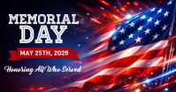 Purple Professional Memorial Day Facebook Shared Image template