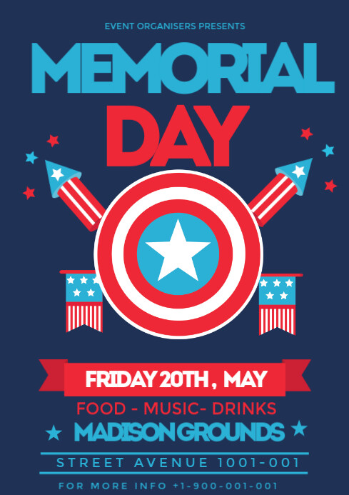 Copy of Purple Professional Memorial Day Flyer A3 | PosterMyWall